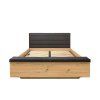 OSTIA postel LOZ/160/B dub artisan/Solar 99 black s ROŠTEM BEZ MATRACE