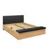 OSTIA postel LOZ/160/B dub artisan/Solar 99 black s ROŠTEM BEZ MATRACE