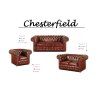 Křeslo Chesterfield Classic 1 kůže bordó