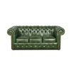 Pohovka Chesterfield Classic 3 kůže zelená