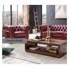Sedací souprava Chesterfield Lord 3+1+1 kůže bordó