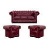 Sedací souprava Chesterfield Lord 3+1+1 kůže bordó