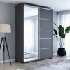 Šatní skříň Baryla 1 Alu šířka 120 cm, výška 220 cm, hloubka 61 cm