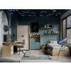 Skříň Leya R2 dub cremona/macadamia/mořská modrá